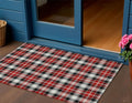 3 X 5 Black Red And White Plaid Washable Indoor Outdoor Area Rug