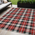 5 X 8 Black Red And White Plaid Washable Indoor Outdoor Area Rug