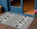 3 X 5 Silver Black And Ivory Deer Washable Indoor Outdoor Area Rug