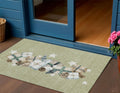 3 X 5 Artichoke Green Beige Ivory And Taupe Presents Washable Indoor Outdoor Area Rug