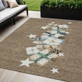 5 X 8 Brown Beige Ivory And Taupe Presents Washable Indoor Outdoor Area Rug
