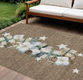 8 X 10 Brown Beige Ivory And Taupe Presents Washable Indoor Outdoor Area Rug