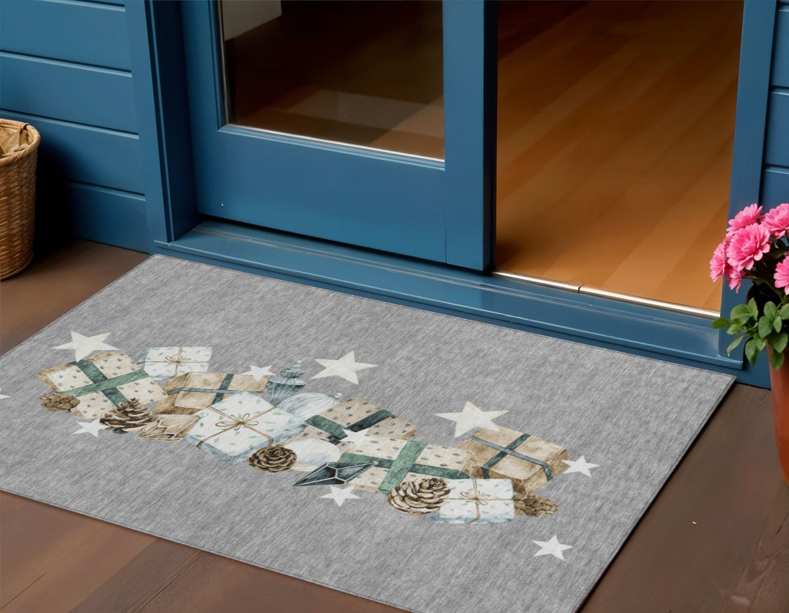 3 X 5 Gray Beige Ivory And Taupe Presents Washable Indoor Outdoor Area Rug