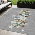 5 X 8 Gray Beige Ivory And Taupe Presents Washable Indoor Outdoor Area Rug