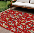 8 X 10 Red Gold Black And Gray Nutcracker Washable Indoor Outdoor Area Rug