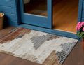 3 X 5 Rust Ivory And Charcoal Geometric Washable Indoor Outdoor Area Rug