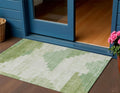 3 X 5 Sage Ivory And Olive Green Geometric Washable Indoor Outdoor Area Rug