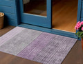 3 X 5 Plum And Gray Geometric Washable Indoor Outdoor Area Rug