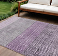 9 X 12 Plum And Gray Geometric Washable Indoor Outdoor Area Rug