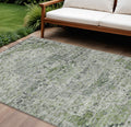 8 X 10 Artichoke Green And Gray Medallion Washable Indoor Outdoor Area Rug