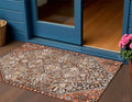 3 X 5 Brown And Ivory Aztec Washable Indoor Outdoor Area Rug
