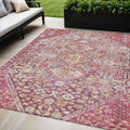 5 X 8 Brown And Wheat Aztec Washable Indoor Outdoor Area Rug