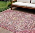 9 X 12 Brown And Wheat Aztec Washable Indoor Outdoor Area Rug