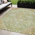 5 X 8 Sage And Ivory Aztec Washable Indoor Outdoor Area Rug