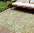 9 X 12 Sage And Ivory Aztec Washable Indoor Outdoor Area Rug