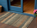 3 X 5 Fern Green And Rust Aztec Washable Indoor Outdoor Area Rug