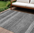 8 X 10 Gray And Silver Aztec Washable Indoor Outdoor Area Rug