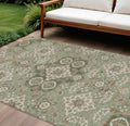 10 X 14 Sage Copper And Ivory Medallion Washable Indoor Outdoor Area Rug