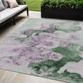 5 X 8 Sage And Lavender Abstract Washable Indoor Outdoor Area Rug