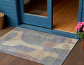 3 X 5 Gray And Gold Abstract Washable Indoor Outdoor Area Rug