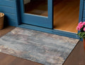 3 X 5 Gray And Beige Floral Washable Indoor Outdoor Area Rug