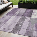 5 X 8 Purple And Gray Geometric Washable Indoor Outdoor Area Rug