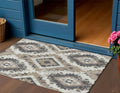3 X 5 Taupe And Gray Aztec Washable Indoor Outdoor Area Rug