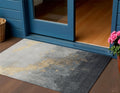 3 X 5 Gold And Charcoal Abstract Washable Indoor Outdoor Area Rug