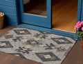 3 X 5 Taupe Charcoal And Wheat Aztec Washable Indoor Outdoor Area Rug