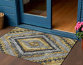 3 X 5 Gold And Gray Aztec Washable Indoor Outdoor Area Rug