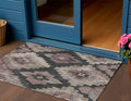 3 X 5 Taupe And Charcoal Aztec Washable Indoor Outdoor Area Rug