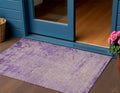 3 X 5 Purple And Beige Abstract Washable Indoor Outdoor Area Rug