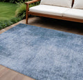 10 X 14 Blue And Sky Blue Abstract Washable Indoor Outdoor Area Rug