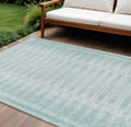 10 X 14 Turquoise And Aqua Geometric Washable Indoor Outdoor Area Rug