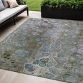 5 X 8 Brown And Gray Abstract Washable Indoor Outdoor Area Rug