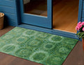 3 X 5 Emerald And Green Medallion Washable Indoor Outdoor Area Rug