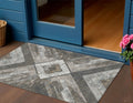 3 X 5 Brown And Gray Geometric Washable Indoor Outdoor Area Rug