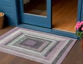 3 X 5 Blush Gray And Green Geometric Washable Indoor Outdoor Area Rug