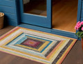 3 X 5 Amber Pink And Teal Blue Geometric Washable Indoor Outdoor Area Rug