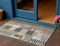 3 X 5 Brown Ivory And Gray Geometric Washable Indoor Outdoor Area Rug