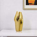 14 Gold Cast Aluminum Female Form Table Vase