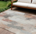 8 X 10 Rust And Ivory Abstract Washable Indoor Outdoor Area Rug