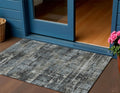 3 X 5 Charcoal And Gray Geometric Washable Indoor Outdoor Area Rug