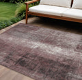 9 X 12 Blush And Ivory Abstract Washable Indoor Outdoor Area Rug