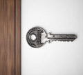 16 Silver Five Hook Wall Mount Key Shaped Coat Rack