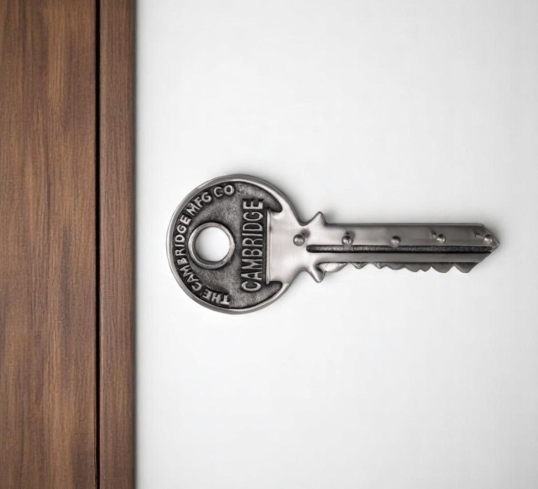16 Silver Five Hook Wall Mount Key Shaped Coat Rack
