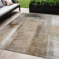 5 X 8 Beige And Ivory Abstract Washable Indoor Outdoor Area Rug