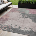 5 X 8 Blush Sage And Charcoal Abstract Washable Indoor Outdoor Area Rug