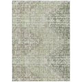 5 X 8 Fern Green And Ivory Geometric Washable Indoor Outdoor Area Rug
