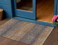 3 X 5 Eggplant And Brown Geometric Washable Indoor Outdoor Area Rug